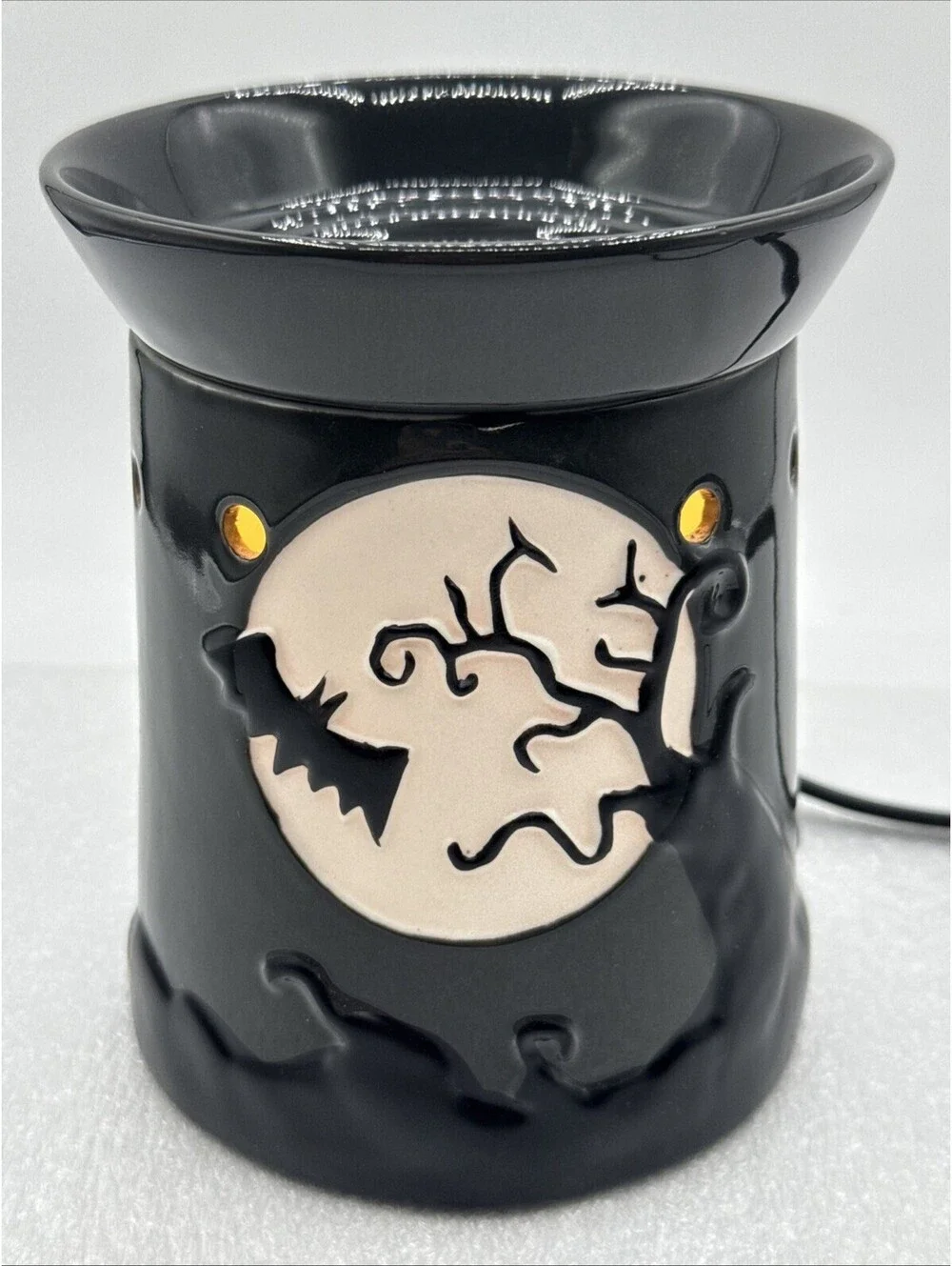 RETIRED Fright Night Scentsy Warmer 2010 Black Spooky Tree Unused Halloween Bats